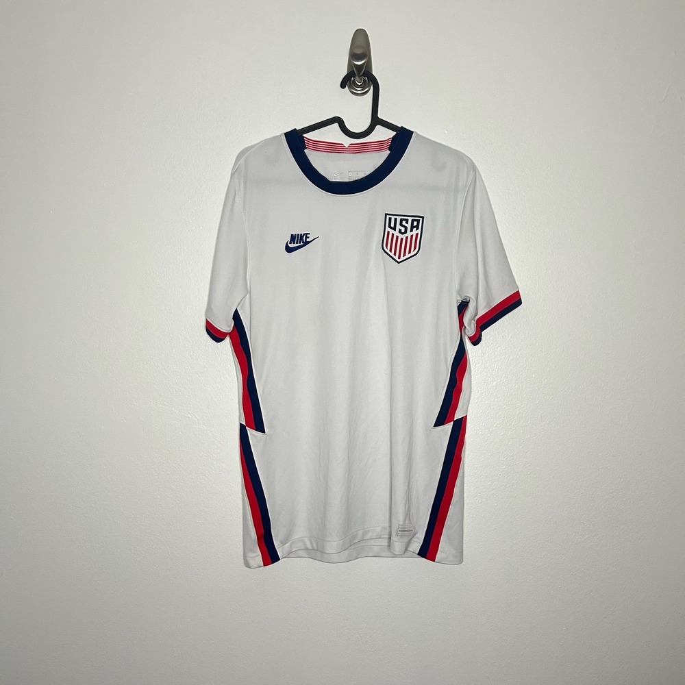 Nike USA Soccer Jersey Mens Small White Dri-FIT National Team Futura Logo